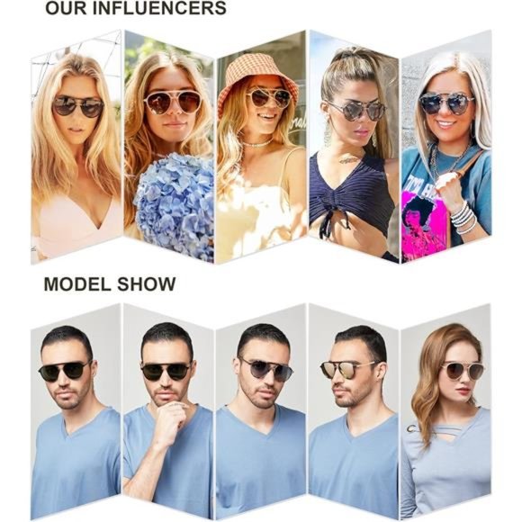 ??Aviator Polarized Sunglasses for Women Men Double Bridge main image 5